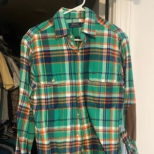 Polo Ralph Lauren flannel button down w/ elbow pads